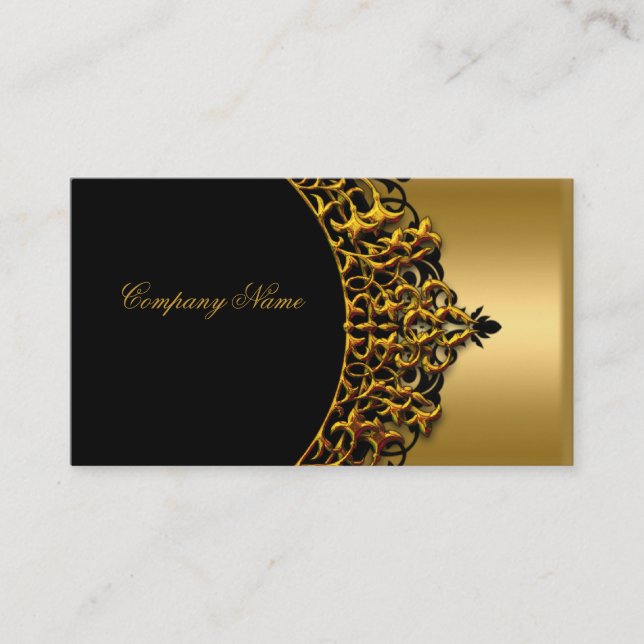 Tarjeta De Visita Moda elegante Gold Black Gold Boutique (Anverso)