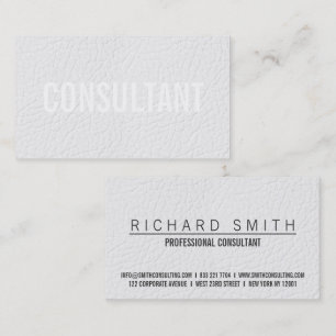 Tarjeta De Visita Moda elegante imitación de cuero blanco simple pro