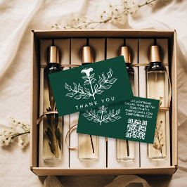 Tarjeta De Visita Moda Elegante Lirio Blanco Orden de código QR Grac