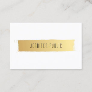 Tarjeta De Visita Moda elegante moderna Gold White de lujo