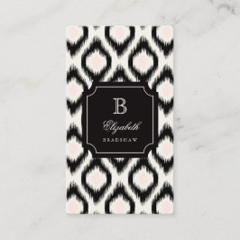 Tarjeta De Visita Moda elegante Monograma de Ikat de diamante rosa n