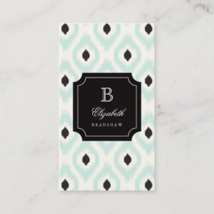 Tarjeta De Visita Moda elegante Monograma de tinta de tinta negra de