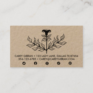 Tarjeta De Visita Moda Elegante PERSONALIZADO de dibujo de línea de 