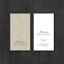 Tarjeta De Visita Moda + Elegante Profesional de Lino