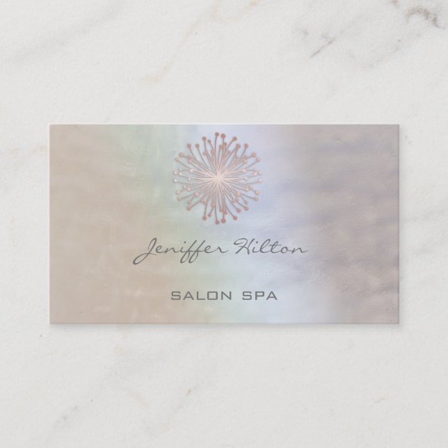 Tarjeta De Visita Moda elegante profesional holográfica dandelion (Anverso)