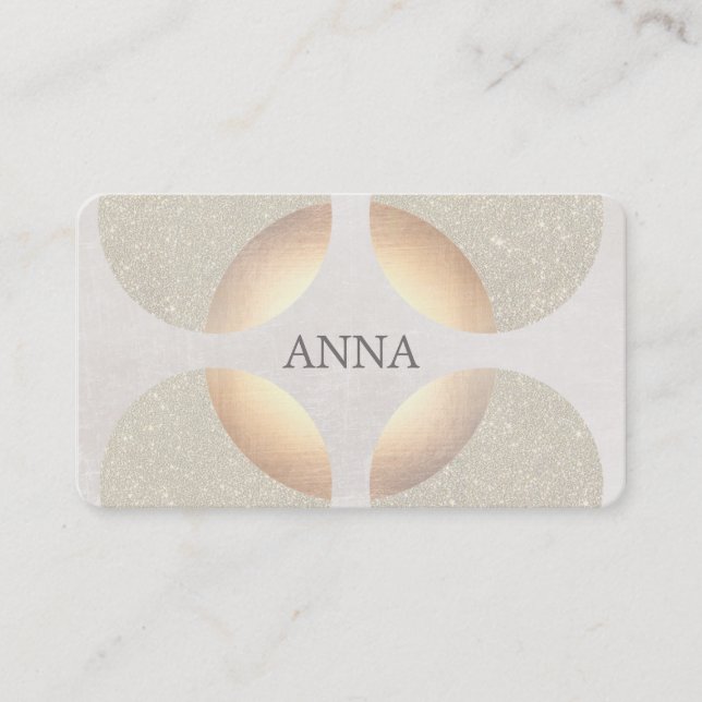 Tarjeta De Visita Moda Elegante Purpurina Faux Gold Beauty and Fashi (Anverso)