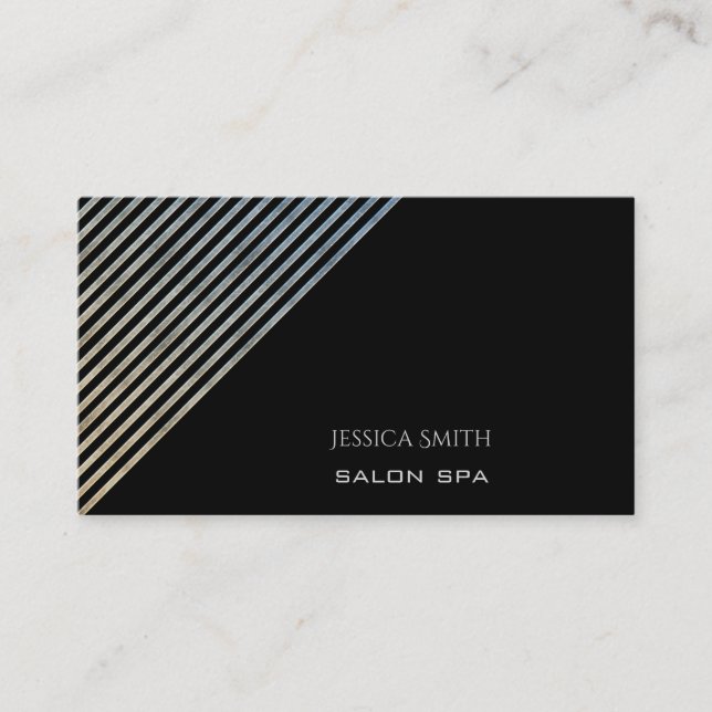 Tarjeta De Visita Moda elegante rayas diagonales pastel encantadoras (Anverso)