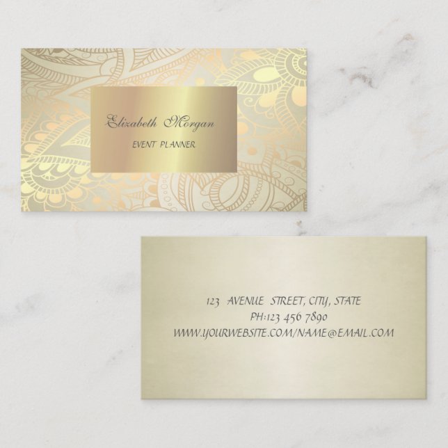 Tarjeta De Visita Moda Elegante Y Elegante, Swils Gold (Anverso / Reverso)