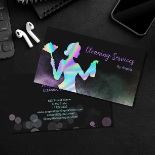 Tarjeta De Visita Moda esparkling de los servicios holográficos de l