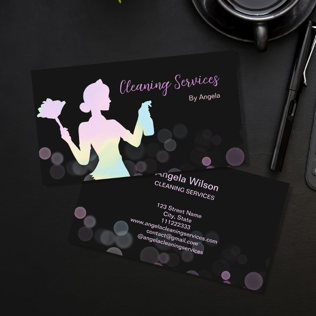 Tarjeta De Visita Moda esparkling de los servicios holográficos de l (Subido por el creador)