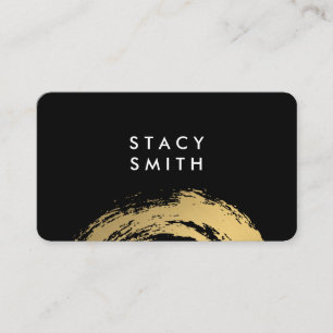 Tarjeta De Visita Moda Faux Gold Cepillado / (negro / blanco)