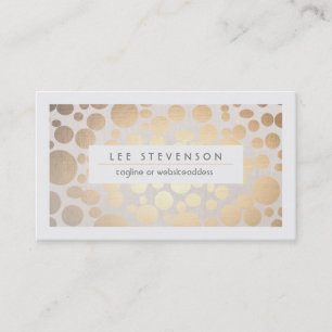 Tarjeta De Visita Moda Faux Gold Leaf Circle Pattern Linaje Aspecto