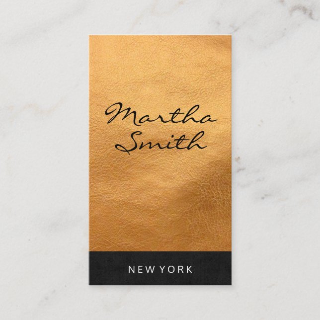 Tarjeta De Visita Moda Faux Leather | Ejecutivo (Anverso)