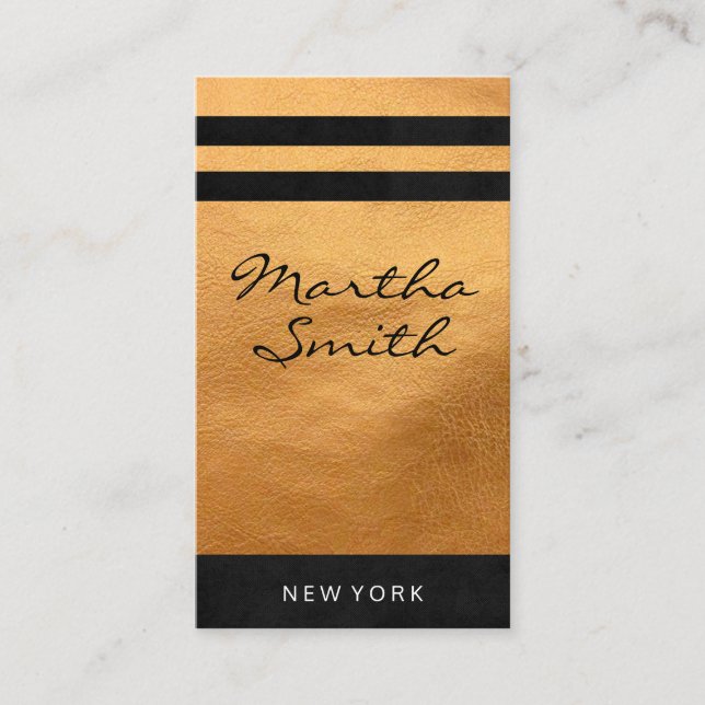 Tarjeta De Visita Moda Faux Leather | Ejecutivo II (Anverso)