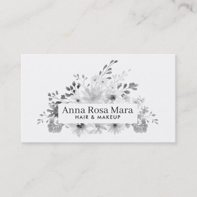 Tarjeta De Visita Moda femenina de la acuarela moderna floral (Anverso)