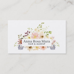 Tarjeta De Visita Moda femenina de la acuarela moderna floral del