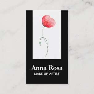 Tarjeta De Visita Moda femenina de la amapola roja elegante moderna