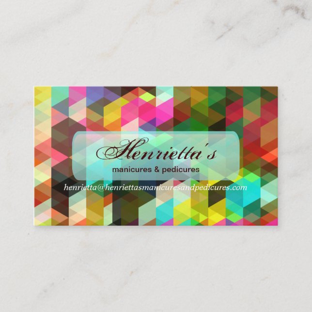 Tarjeta De Visita Moda fina geométrica Girly Retro (Anverso)