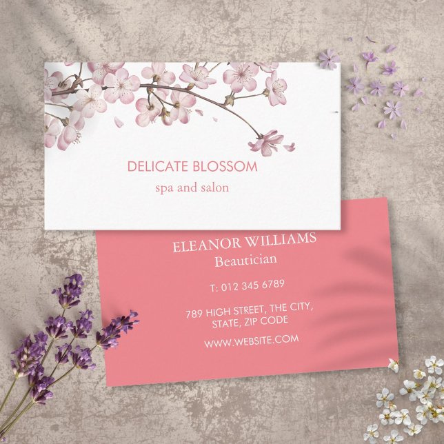 Tarjeta De Visita Moda Flor Delicada Moderna (Subido por el creador)