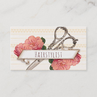 Tarjeta De Visita moda floral del rosa del estilista del hairstylist