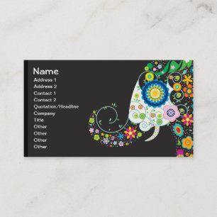 Tarjeta De Visita Moda floral retra femenina fresca linda fina