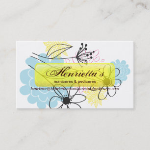 Tarjeta De Visita Moda floral retra femenina fresca linda fina
