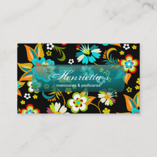 Tarjeta De Visita Moda floral retra femenina fresca linda fina