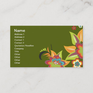 Tarjeta De Visita Moda floral retra femenina fresca linda fina