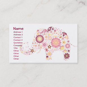 Tarjeta De Visita Moda floral retra femenina linda fresca fina