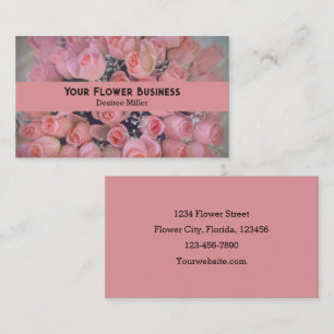Tarjeta De Visita Moda floral Rosas rosas rosadas Bouquet