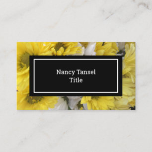 Tarjeta De Visita Moda Flores Amarillas Y Blancas