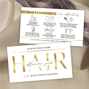 Tarjeta De Visita Moda Glam Extensiones de pelo dorado Instrucciones
