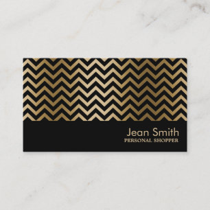 Tarjeta De Visita Moda Gold Chevron Stripes Personal Shopper