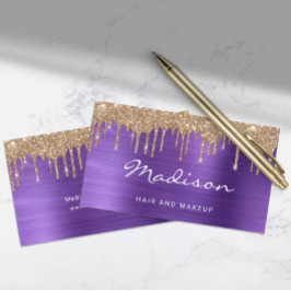 Tarjeta De Visita Moda Gold Purpurinas Drilist Stylist
