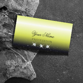 Tarjeta De Visita Moda Gradiente negro amarillo Joyas de chispa esti