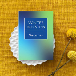 Tarjeta De Visita Moda holográfica azul turquesa vertical