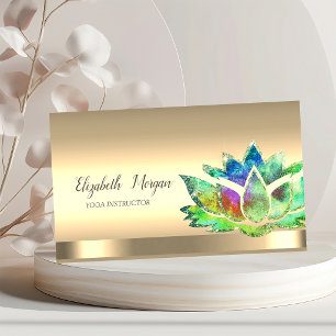Tarjeta De Visita Moda Instructor de Yoga de Flor Verde Lotus