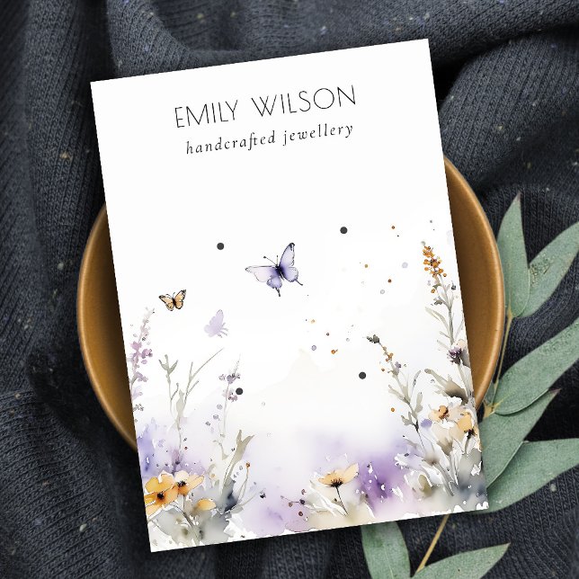 Tarjeta De Visita Moda Lilac Flor silvestre mariposa 2 rienda (Subido por el creador)