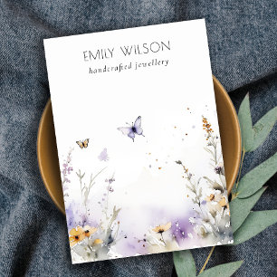 Tarjeta De Visita Moda Lilac Wildflower Blank Logo Pantalla de joyer