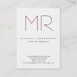 Tarjeta De Visita Moda limpia Monograma profesional grande