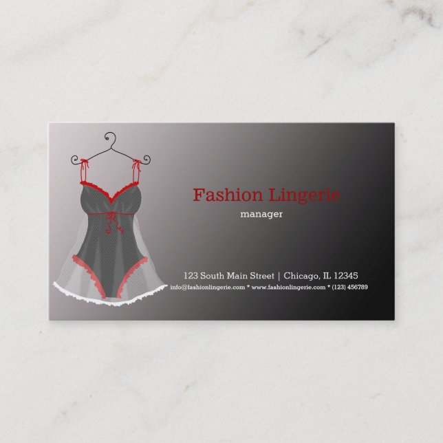 Tarjeta De Visita Moda Lingerie (Anverso)