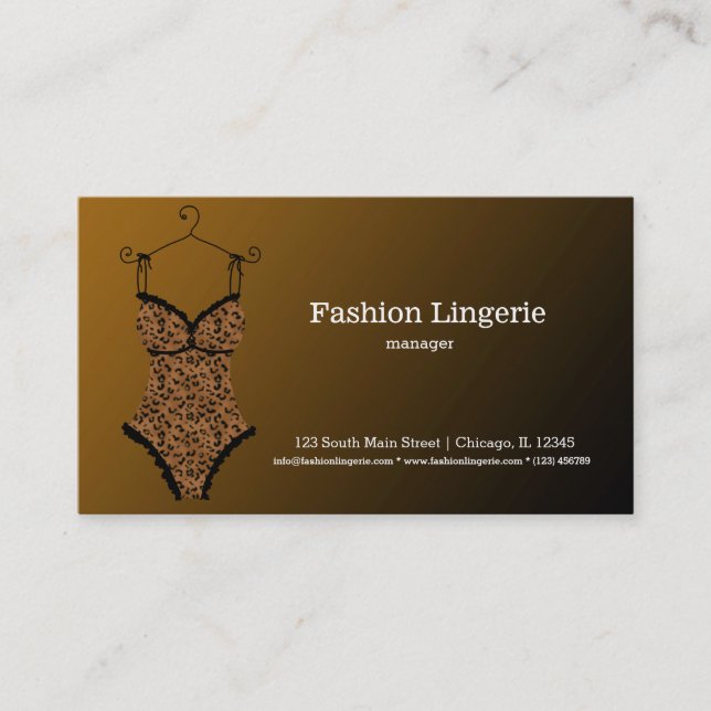 Tarjeta De Visita Moda Lingerie (Anverso)