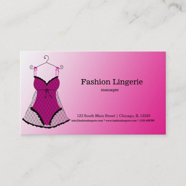 Tarjeta De Visita Moda Lingerie (Anverso)