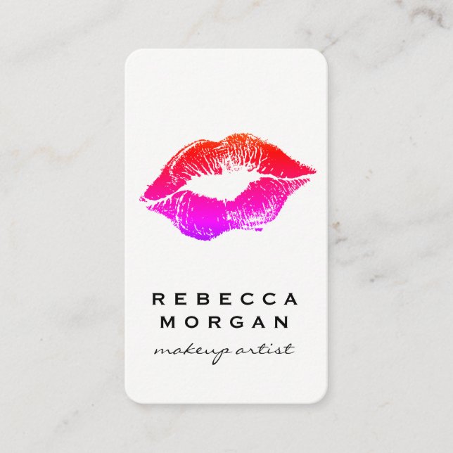 Tarjeta De Visita Moda Lipstick Kiss (Anverso)