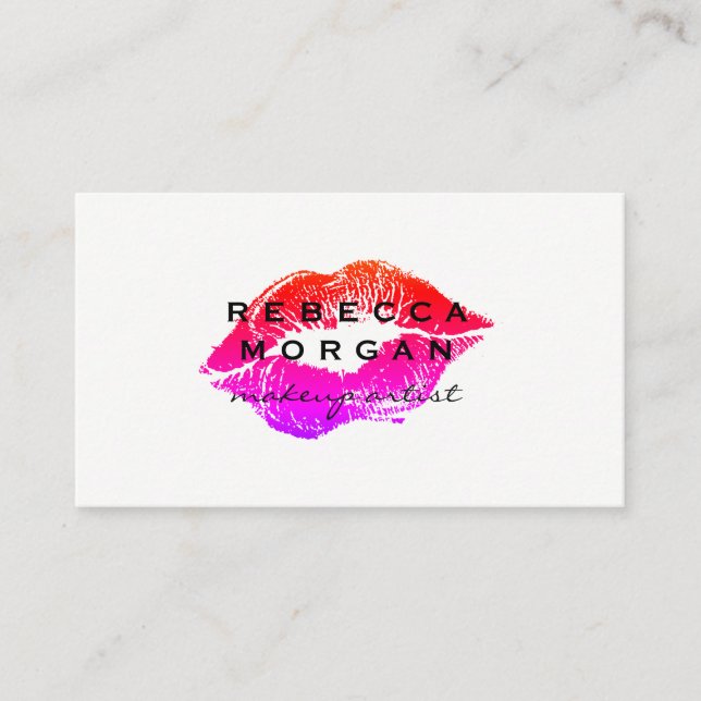 Tarjeta De Visita Moda Lipstick Kiss (Anverso)