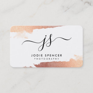 Tarjeta De Visita MODA LOGO lujoso bonito rosa inicial tinta dorada