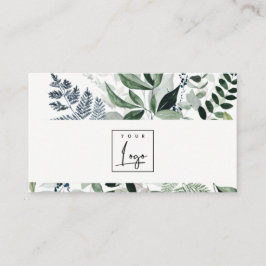 Tarjeta De Visita Moda Logotipo de Foliage Fern de Leafy Verde Moder