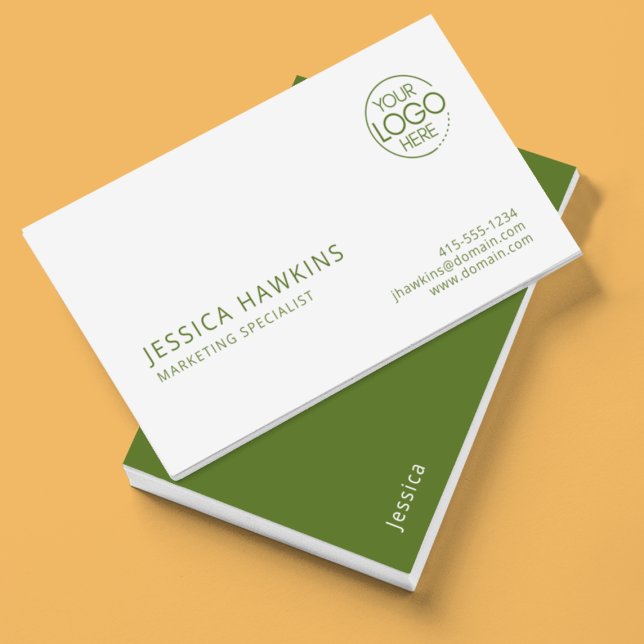 Tarjeta De Visita Moda Logotipo moderno Olive Green Professional (Subido por el creador)