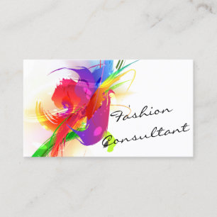 Tarjeta De Visita Moda Lorikeet Abstracto Salpicadura de Pintura