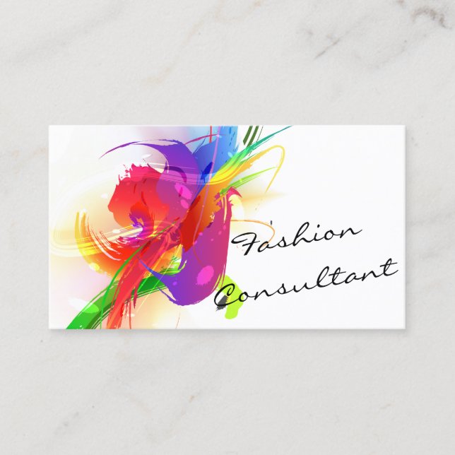 Tarjeta De Visita Moda Lorikeet Abstracto Salpicadura de Pintura (Anverso)